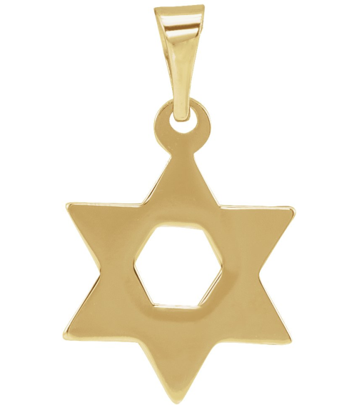 R5032 Pendant 14K Yellow 14 X 12 Mm Polished Star Of David Pendant