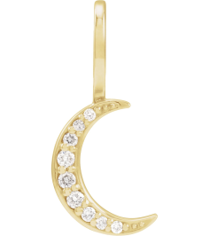 88223 Pendant Set 14K Yellow Round Natural Diamond Natural Diamond I1, G-H Polished .07 Ctw Natural Diamond Crescent Moon Pendant