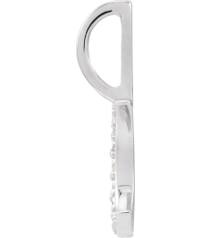88223 Pendant Set 14K White Round Natural Diamond Natural Diamond I1, G-H Polished .07 Ctw Natural Diamond Crescent Moon Pendant