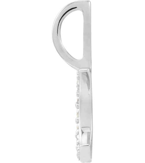 88223 Pendant Set 14K White Round Natural Diamond Natural Diamond I1, G-H Polished .07 Ctw Natural Diamond Crescent Moon Pendant