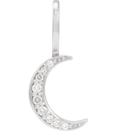 88223 Pendant Set Sterling Silver Round Natural Diamond Natural Diamond I1, G-H Polished .07 Ctw Natural Diamond Crescent Moon Pendant