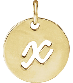 88227 Pendant 14K Yellow Initial X 9.97 X 9.98 Mm Polished Script Initial Pendant