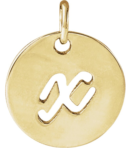88227 Pendant 14K Yellow Initial X 9.97 X 9.98 Mm Polished Script Initial Pendant