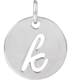88227 Pendant Sterling Silver Initial K 9.97 X 9.97 Mm Polished Script Initial Pendant