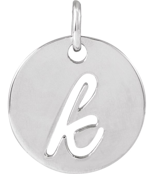 88227 Pendant Sterling Silver Initial K 9.97 X 9.97 Mm Polished Script Initial Pendant