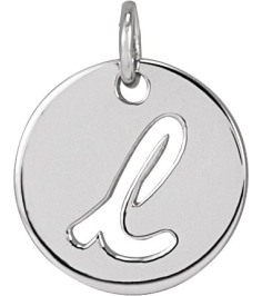 88227 Pendant Sterling Silver Initial L 9.97 X 9.97 Mm Polished Script Initial Pendant