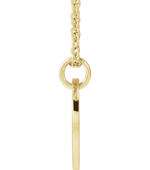 88227 Necklace 14K Yellow Initial J 12.52 X 10 Mm 16-18 In Polished Script Initial Necklace