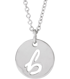 88227 Necklace Platinum Initial B 9.97 X 9.97 Mm 16-18 In Polished Script Initial Necklace