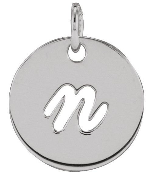 88227 Pendant Platinum Initial N 9.97 X 9.97 Mm Polished Script Initial Pendant