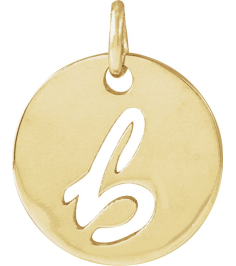 88227 Pendant 14K Yellow Initial B 9.97 X 9.97 Mm Polished Script Initial Pendant