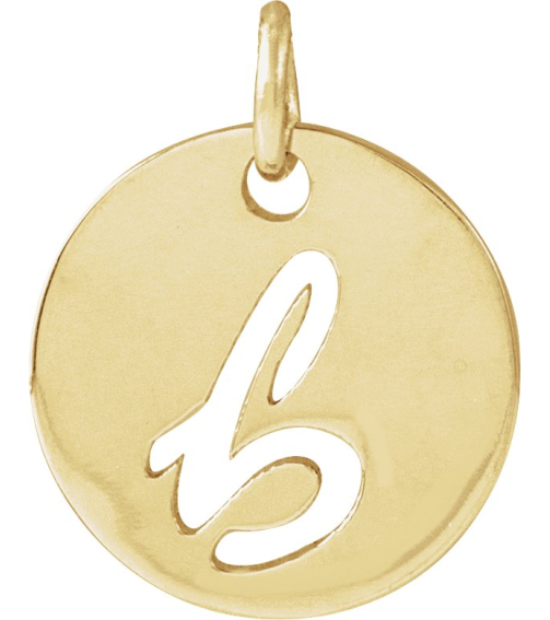 88227 Pendant 14K Yellow Initial B 9.97 X 9.97 Mm Polished Script Initial Pendant