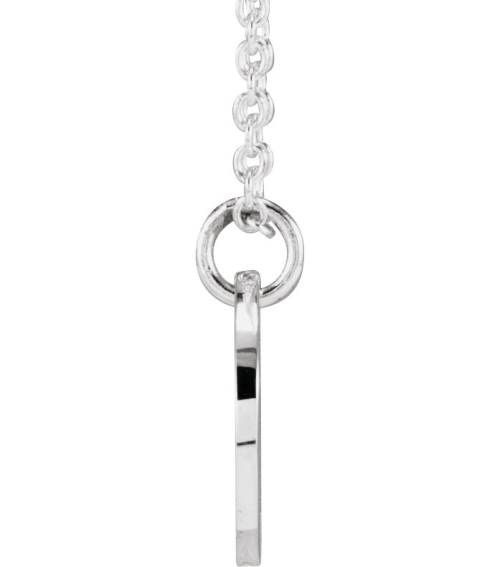 88227 Necklace 14K White Initial D 9.97 X 9.97 Mm 16-18 In Polished Script Initial Necklace