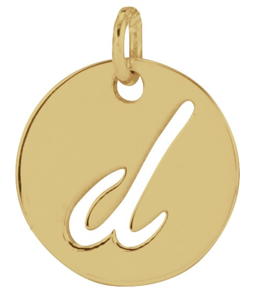 88227 Pendant 14K Yellow Initial D 9.97 X 9.97 Mm Polished Script Initial Pendant