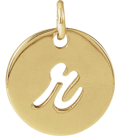 88227 Pendant 14K Yellow Initial R 9.97 X 9.97 Mm Polished Script Initial Pendant