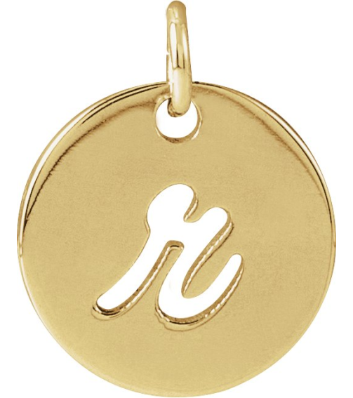 88227 Pendant 14K Yellow Initial R 9.97 X 9.97 Mm Polished Script Initial Pendant