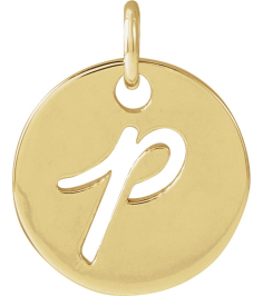 88227 Pendant 14K Yellow Initial P 9.97 X 9.97 Mm Polished Script Initial Pendant