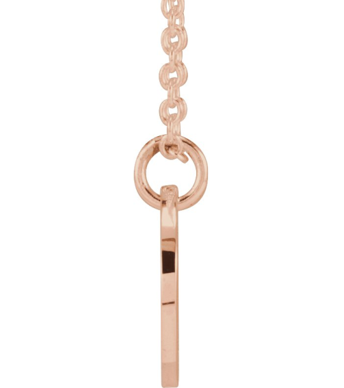 88227 Necklace 14K Rose Initial D 9.97 X 9.97 Mm 16-18 In Polished Script Initial Necklace