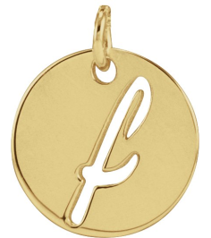 88227 Pendant 14K Yellow Initial F 9.97 X 9.97 Mm Polished Script Initial Pendant