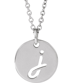 88227 Necklace Platinum Initial J 12.52 X 10 Mm 16-18 In Polished Script Initial Necklace