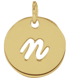 88227 Pendant 14K Yellow Initial N 9.97 X 9.97 Mm Polished Script Initial Pendant