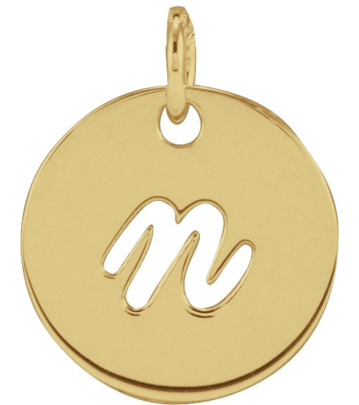 88227 Pendant 14K Yellow Initial N 9.97 X 9.97 Mm Polished Script Initial Pendant