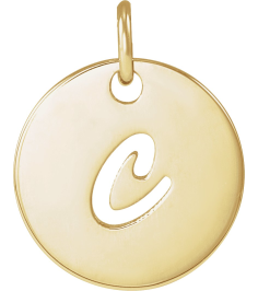 88227 Pendant 14K Yellow Initial C 9.97 X 9.97 Mm Polished Script Initial Pendant