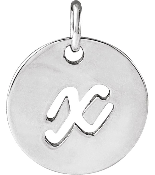 88227 Pendant Sterling Silver Initial X 9.97 X 9.98 Mm Polished Script Initial Pendant