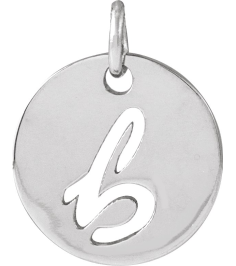 88227 Pendant Platinum Initial B 9.97 X 9.97 Mm Polished Script Initial Pendant