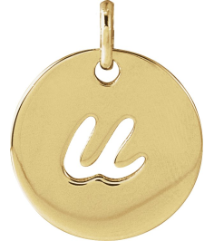 88227 Pendant 14K Yellow Initial U 9.95 X 9.96 Mm Polished Script Initial Pendant