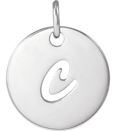 88227 Pendant Sterling Silver Initial C 9.97 X 9.97 Mm Polished Script Initial Pendant