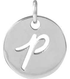 88227 Pendant Sterling Silver Initial P 9.97 X 9.97 Mm Polished Script Initial Pendant