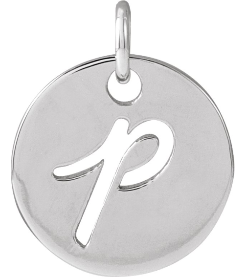 88227 Pendant Sterling Silver Initial P 9.97 X 9.97 Mm Polished Script Initial Pendant