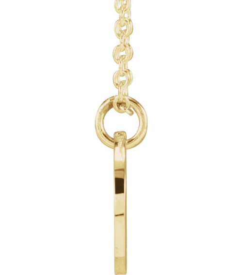88227 Necklace 14K Yellow Initial D 9.97 X 9.97 Mm 16-18 In Polished Script Initial Necklace