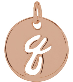 88227 Pendant 14K Rose Initial Q 9.97 X 9.97 Mm Polished Script Initial Pendant
