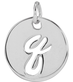 88227 Pendant Platinum Initial Q 9.97 X 9.97 Mm Polished Script Initial Pendant