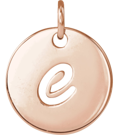 88227 Pendant 14K Rose Initial E 9.97 X 9.97 Mm Polished Script Initial Pendant