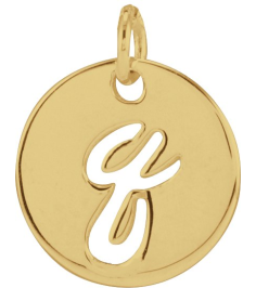 88227 Pendant 14K Yellow Initial Q 9.97 X 9.97 Mm Polished Script Initial Pendant