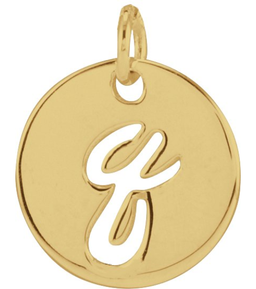 88227 Pendant 14K Yellow Initial Q 9.97 X 9.97 Mm Polished Script Initial Pendant
