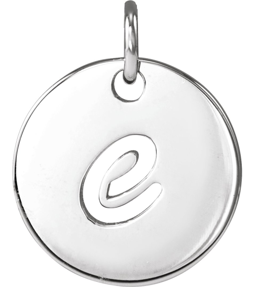 88227 Pendant Platinum Initial E 9.97 X 9.97 Mm Polished Script Initial Pendant