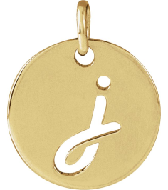 88227 Pendant 14K Yellow Initial J 12.52 X 10 Mm Polished Script Initial Pendant