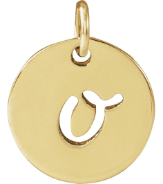 88227 Pendant 14K Yellow Initial O 9.97 X 9.97 Mm Polished Script Initial Pendant
