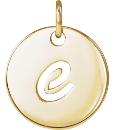 88227 Pendant 14K Yellow Initial E 9.97 X 9.97 Mm Polished Script Initial Pendant