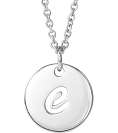 88227 Necklace 14K White Initial E 9.97 X 9.97 Mm 16-18 In Polished Script Initial Necklace