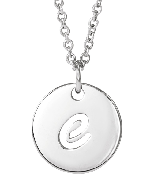 88227 Necklace Platinum Initial E 9.97 X 9.97 Mm 16-18 In Polished Script Initial Necklace