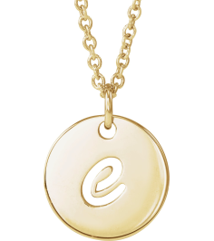 88227 Necklace 14K Yellow Initial E 9.97 X 9.97 Mm 16-18 In Polished Script Initial Necklace