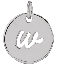 88227 Pendant Sterling Silver Initial W 9.94 X 9.95 Mm Polished Script Initial Pendant
