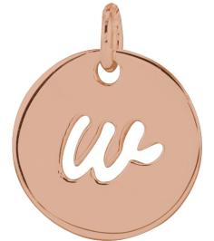 88227 Pendant 14K Rose Initial W 9.94 X 9.95 Mm Polished Script Initial Pendant