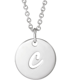 88227 Necklace Platinum Initial C 9.97 X 9.97 Mm 16-18 In Polished Script Initial Necklace