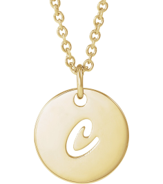88227 Necklace 14K Yellow Initial C 9.97 X 9.97 Mm 16-18 In Polished Script Initial Necklace