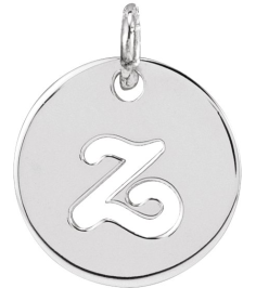 88227 Pendant Sterling Silver Initial Z 9.97 X 9.96 Mm Polished Script Initial Pendant